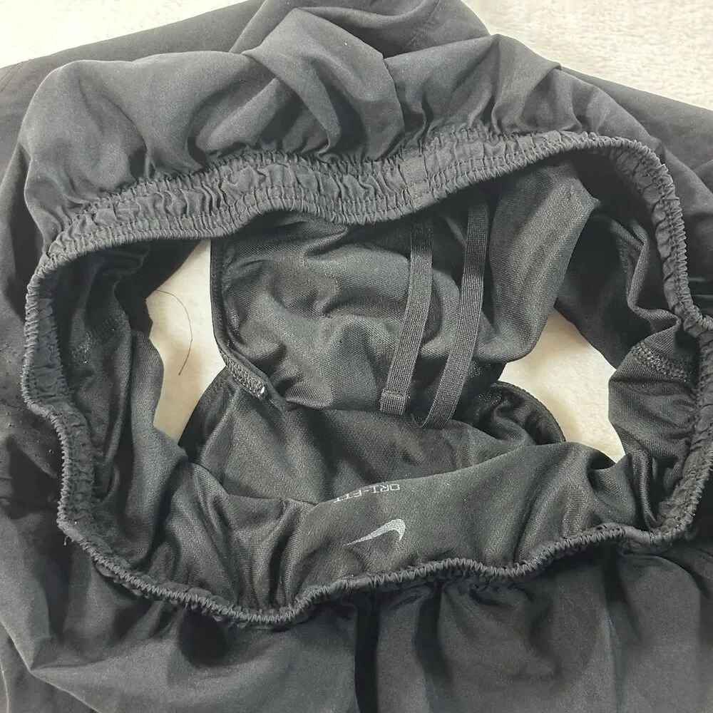 Nike Dri-FIT Womens Black Running‎ Athletic Shorts Size XL  Swoosh Activewear